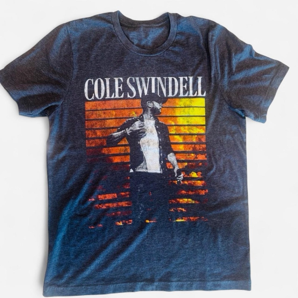Cole Swindell Country Artist Sunset Graphic Tee Gray